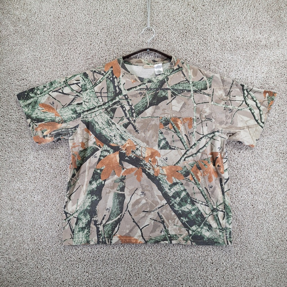 Vintage Outfitters Ridge T-Shirt Mens 2XL Brown 3D Camo Pocket Tee Hunting